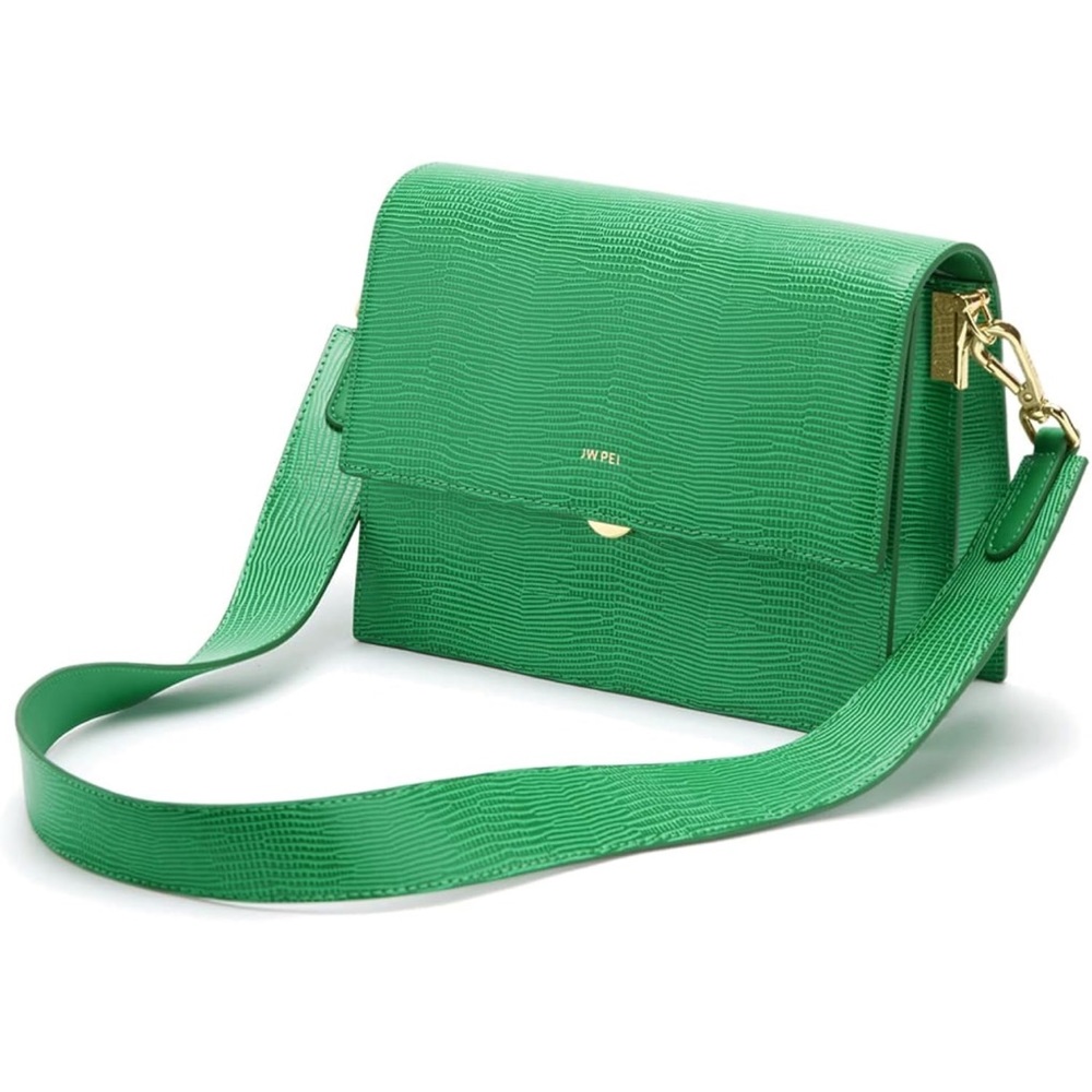 JW PEI Mini Flap Crossbody Grass Green Lizard